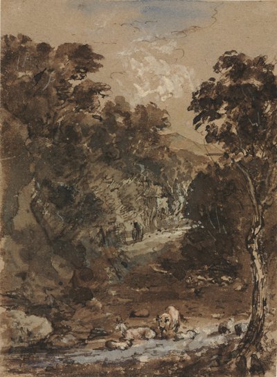 Landskap med husdjur av probably by the so called Premier Engraver