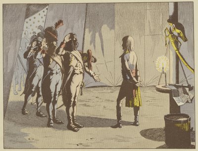 Efter slaget vid Lodi, erbjöd de gamla soldaterna att deras unga befälhavare har rang av korpral, ursprunget till smeknamnet Den lille korpralen, som blev kvar hos Napoleon av pseudonym for Onfray de Breville Jacques Job