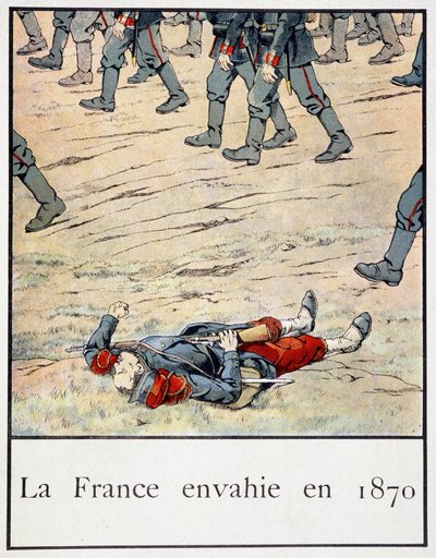 Frankrike invaderade 1870 (en soldat död på slagfältet) - i "" Petite histoire de France" av Jacques Bainville, red. Mane av pseudonym for Onfray de Breville Jacques Job
