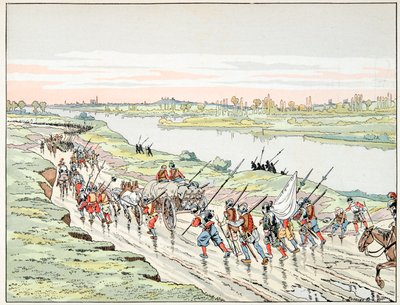 Illustration hämtad från boken "" Le bon roy Henri"", illustrerad av Jacques Marie Gaston Onfray de Breville dit JOB (1858-1931): Henri IV handlar om Paris - Privat samling av pseudonym for Onfray de Breville Jacques Job