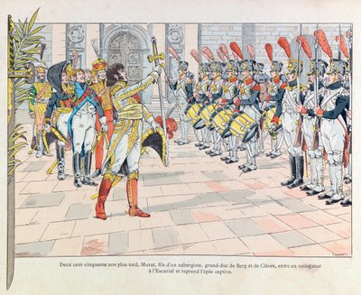 Jacques Marie Gaston Onfray de Breville dit JOB (1858 - 1931); Illustration från boken “Les epees de France””: Joachim Murat a l