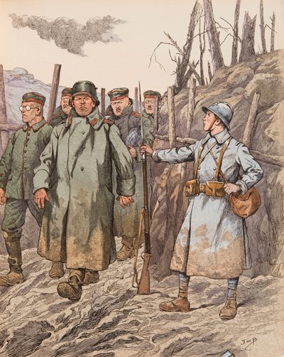 Jacques Marie Gaston Onfroy de Breville dit JOB (1858-1931) - Blueberry (ung rekryt som övervakar tyska fångar under första världskriget), privat samling av pseudonym for Onfray de Breville Jacques Job