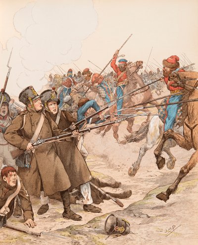 Jacques Marie Gaston Onfroy de Breville dit JOB (1858-1931) - Fransk militär under Napoleonkampanjerna med smeknamnet Marie Louise 1815 i strid mot kosackerna, privat samling av pseudonym for Onfray de Breville Jacques Job