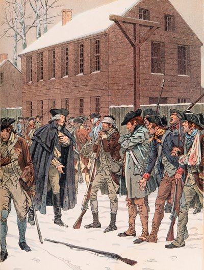 Jacques Marie Gaston Onfroy de Breville dit JOB (1858-1931) - Georges Washington försöker resonera några av arméns myterister under frihetskriget, privat samling av pseudonym for Onfray de Breville Jacques Job