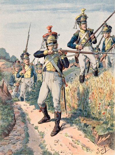 Jacques Marie Gaston Onfroy de Breville dit JOB (1858-1931) - Alltid franska truppers utrustning: Legion de la Vistula, infanteri (1808 - 1814), privat samling av pseudonym for Onfray de Breville Jacques Job