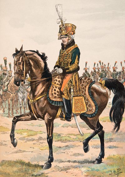 Jacques Marie Gaston Onfroy de Breville dit JOB (1858-1931) - Alltid franska truppers utrustning: General befäl över ett av hedersvakternas regementen 1813, privat samling av pseudonym for Onfray de Breville Jacques Job