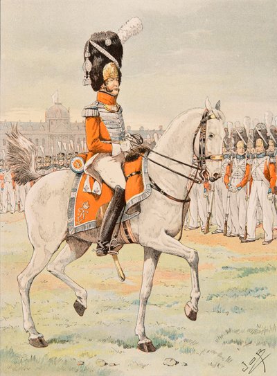 Jacques Marie Gaston Onfroy de Breville dit JOB (1858-1931) - Alltid franska truppers utrustning: schweizisk kunglig gardeofficer, privat samling av pseudonym for Onfray de Breville Jacques Job