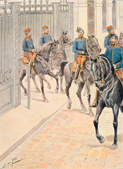 Jacques Marie Gaston Onfroy de Breville dit JOB (1858-1931) - Alltid franska truppers outfit: Hundred Gardes (Andra imperiet), Privat samling av pseudonym for Onfray de Breville Jacques Job