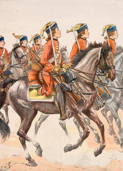 Jacques Marie Gaston Onfroy de Breville dit JOB (1858-1931) - Alltid franska truppers outfit: Beauffremont Dragons 1759, privat samling av pseudonym for Onfray de Breville Jacques Job