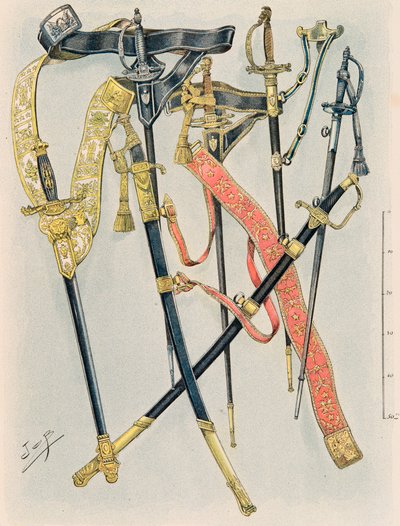 Jacques Marie Gaston Onfroy de Breville dit JOB (1858-1931) - Alltid de franska truppernas outfit: The Arms of the States Majors, Årets förordning XII, Privatsamling av pseudonym for Onfray de Breville Jacques Job