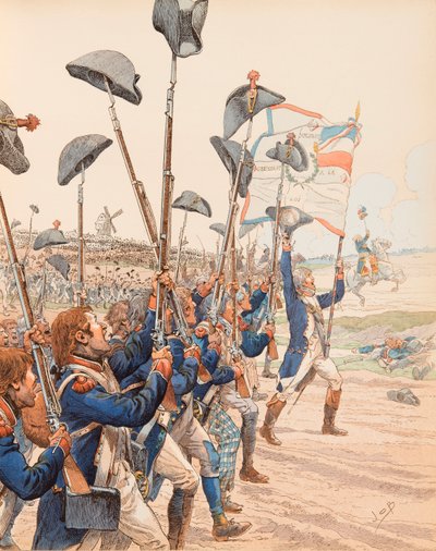 Jacques Marie Gaston Onfroy de Breville dit JOB (1858-1931) - Slaget vid Valmy 1792 under franska revolutionskrigen, privat samling av pseudonym for Onfray de Breville Jacques Job