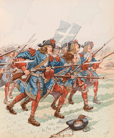 Jacques Marie Gaston Onfroy de Breville dit JOB (1858-1931) - The First Baionette (Military Charge in the Time of Louis XIII av pseudonym for Onfray de Breville Jacques Job