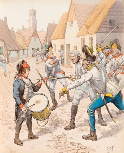 Jacques Marie Gaston Onfroy de Breville dit JOB (1858-1931) - Den lilla trumman av Wattignies 1793 (Trumman Stroh (Strauh) föll under österrikarnas slag under striden), Privat samling av pseudonym for Onfray de Breville Jacques Job