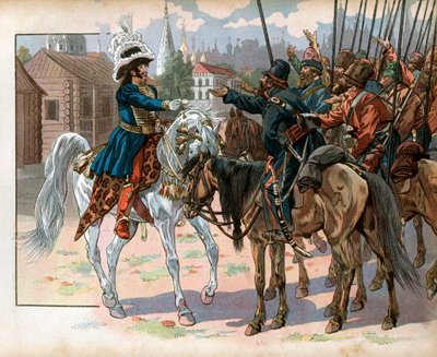 Joachim Murat (1767-1815) i Moskva erbjuder en klocka till ryssar. Gravyr av Jacques Marie Gaston Onfray de Breville dit Job (1858-1931) av pseudonym for Onfray de Breville Jacques Job