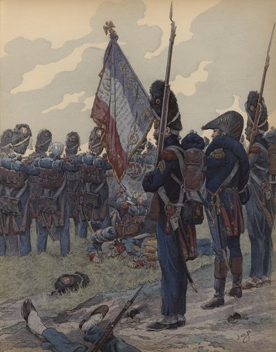 The Last Square (färg litho) av pseudonym for Onfray de Breville Jacques Job