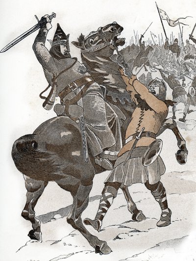 Louis VI le Gros i slaget vid Bremule (1119) "Vi tar inte kungen av Frankrike, varken i krig eller i schack!" av pseudonym for Onfray de Breville Jacques Job