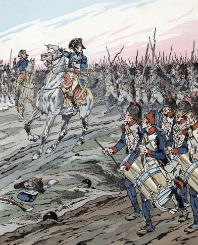 Napoleon Bonaparte under slaget vid Marengo (1800) av pseudonym for Onfray de Breville Jacques Job