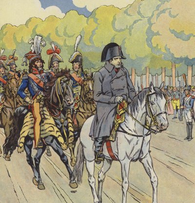 Napoleon I av Frankrike, med smeknamnet "Lille Korpralen" (färg litho) av pseudonym for Onfray de Breville Jacques Job