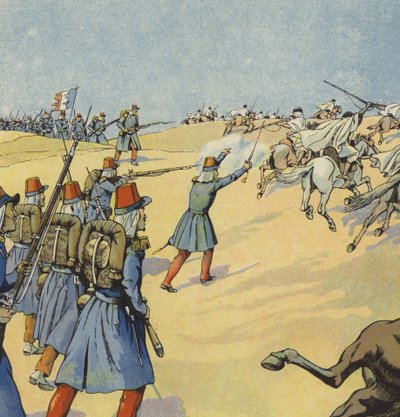 Den franska erövringen av Algeriet (färg litho) av pseudonym for Onfray de Breville Jacques Job