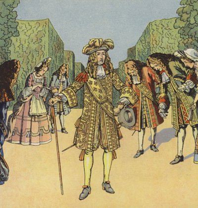 Solkungen, Ludvig XIV av Frankrike (färg litho) av pseudonym for Onfray de Breville Jacques Job
