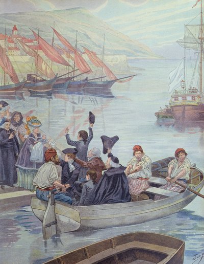 Den unge Napoleon lämnar Korsika för att studera på kontinenten av pseudonym for Onfray de Breville Jacques Job