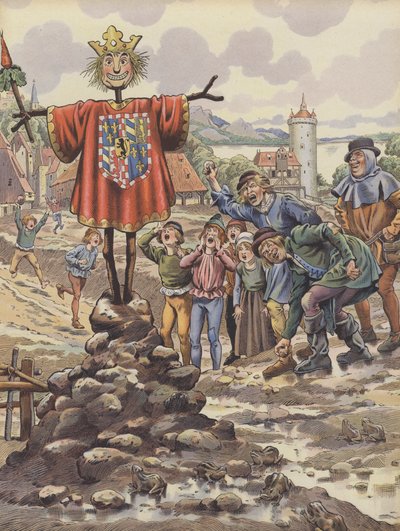Folket i Dinant hånar en bild av Karl den djärve, hertig av Bourgogne (färg litho) av pseudonym for Onfray de Breville Jacques Job