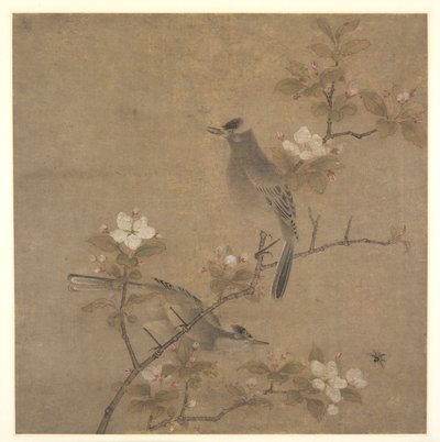 Blommor och fåglar av style of Qian Xuan