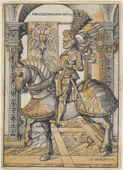 Ryttarporträtt av kejsaren Maximilian I av the Elder Hans Burgkmair