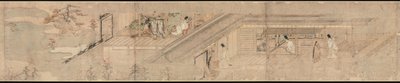 Berättande bildrulla om Love Romance av Courtier and Girl at Sumiyoshi av Unknown artist