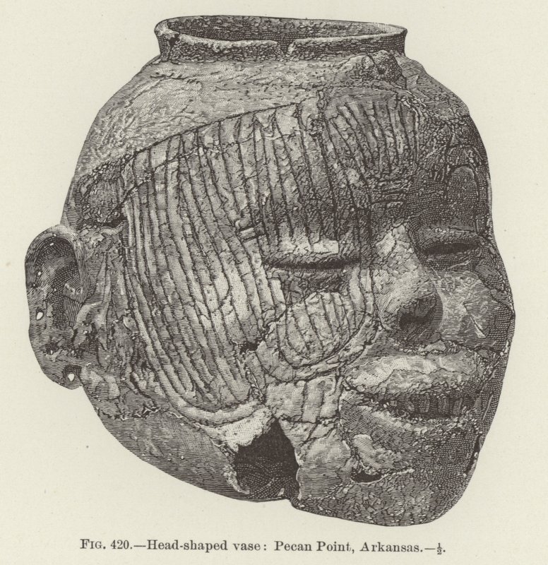 Huvudformad vas: Pecan Point, Arkansas (gravyr) av (after) American School