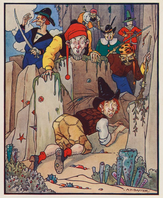 Illustration till Gullivers resor av Jonathan Swift (färglitografi) av (after) American School