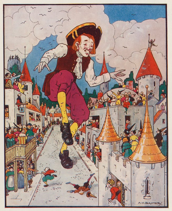 Illustration till Gullivers resor av Jonathan Swift (färglitografi) av (after) American School