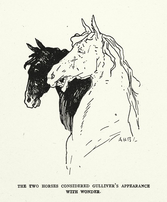 Illustration till Gullivers resor av Jonathan Swift (litografi) av (after) American School