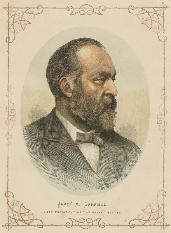 James A Garfield, USA:s 20:e president (färgad gravyr) av (after) American School