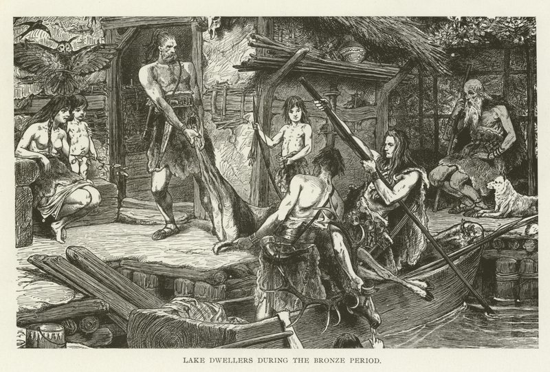 Lake Dwellers under bronsperioden (gravyr) av (after) American School