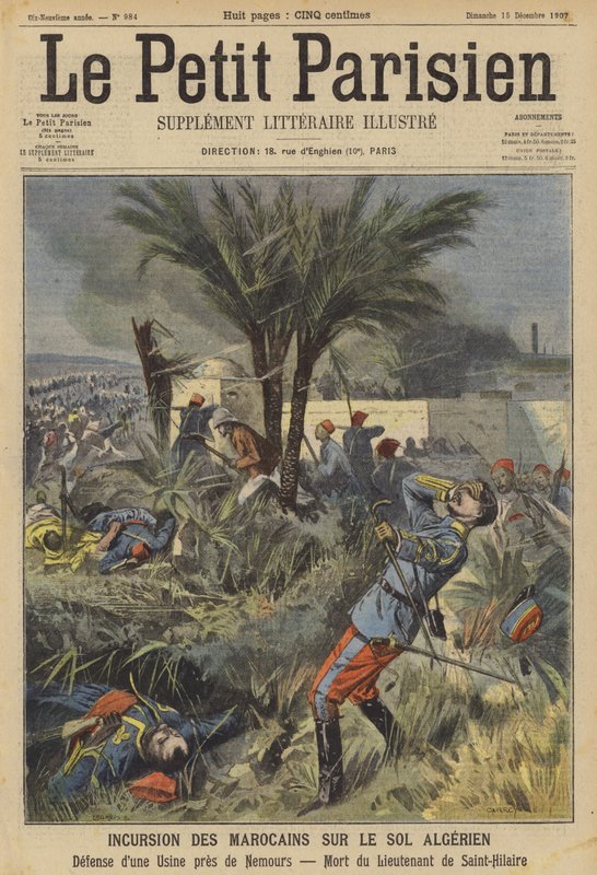 Marockaners intrång i Algeriet (färg litho) av (after) Carrey