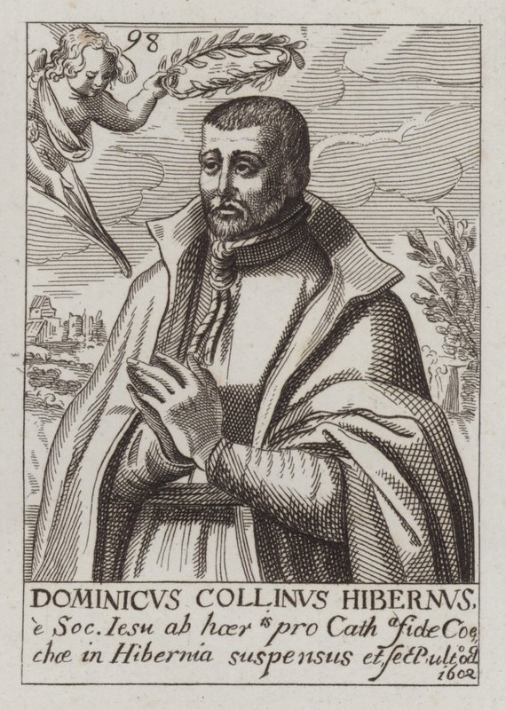 Dominic Collins, irländsk jesuit och katolsk martyr (gravyr) av (after) English School