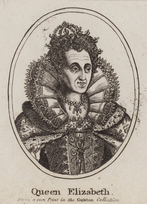 Drottning Elizabeth I (gravyr) av (after) English School