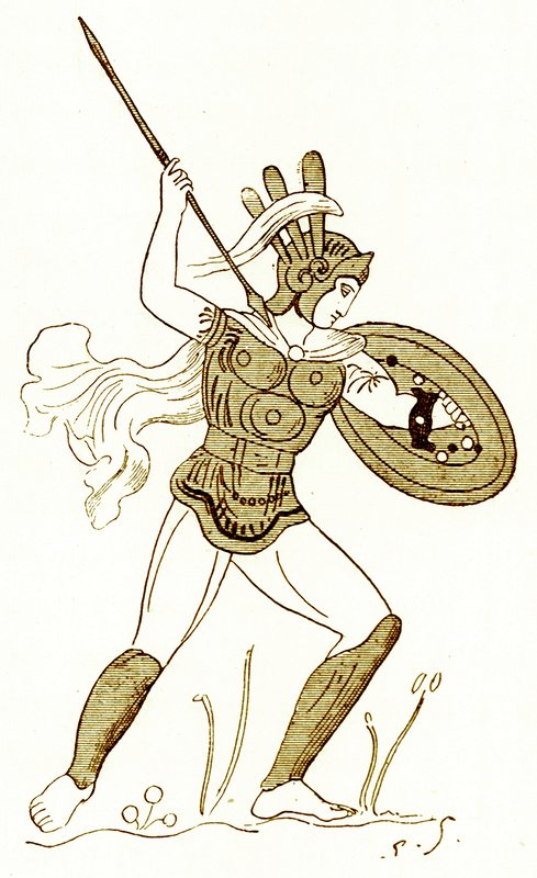 Samnite warrior, efter en målad vas i Louvren, illustration från 
