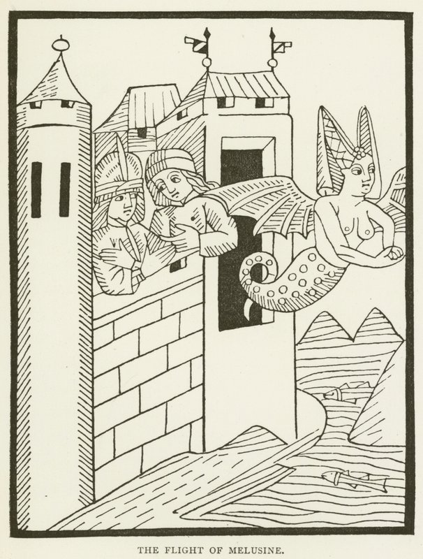 The flight of Melusine (gravyr) av (after) English School
