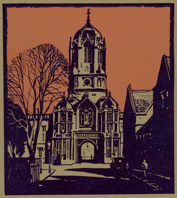 Tom Tower, Christ Church (träsnitt) av (after) English photographer