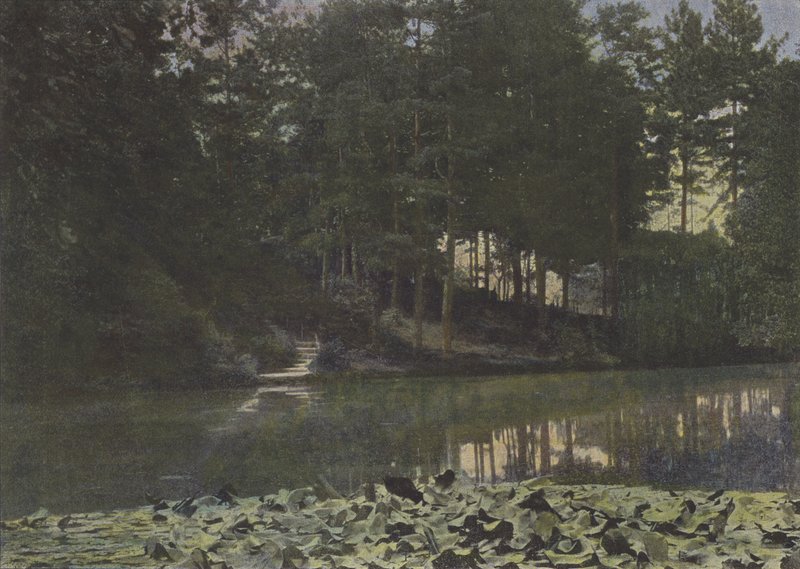 Bois de Boulogne, Reservoaren (färgad bild) av (after) French Photographer