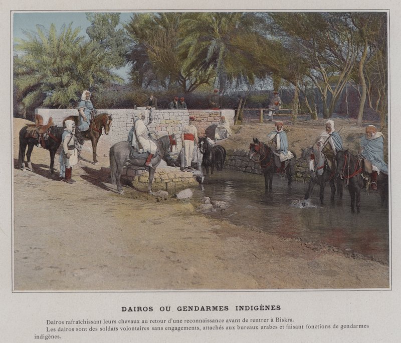 Dairos ou Gendarmes Indigenes (färgat foto) av (after) French Photographer