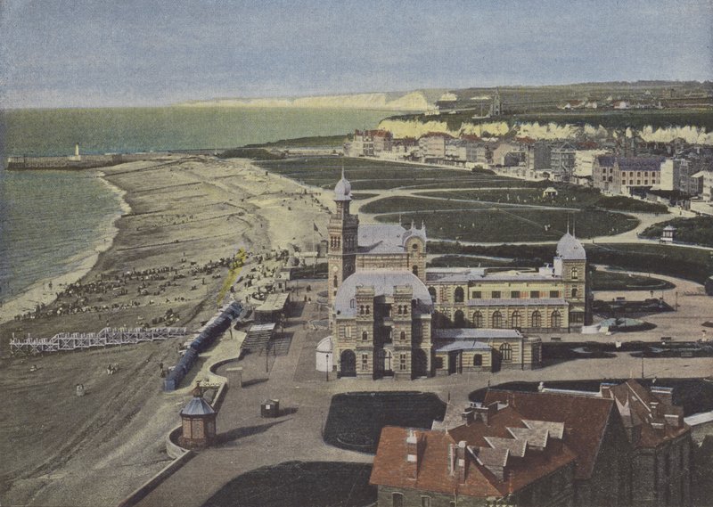 Dieppe, Utsikt från slottet (färgad bild) av (after) French Photographer