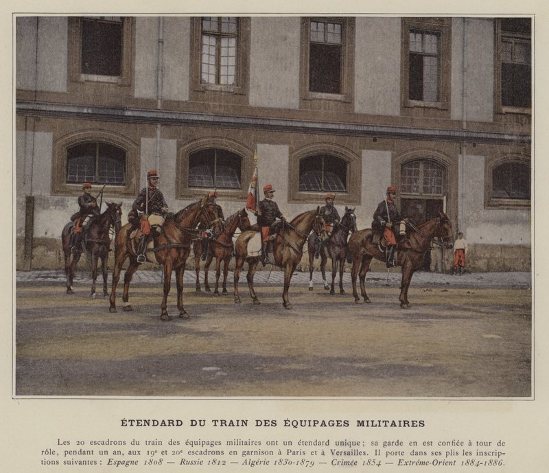 Standard för det militära besättningståget (färgat foto) av (after) French Photographer