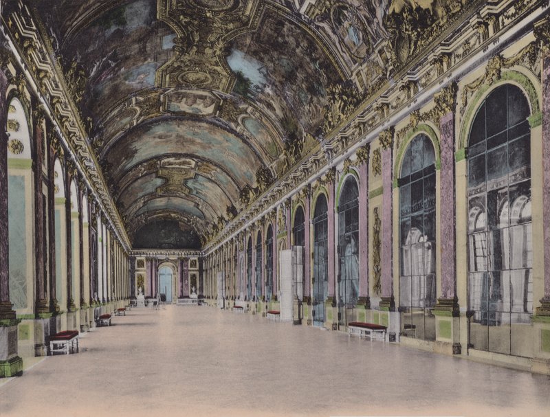 Galerie des Glaces, Glasgalleriet (färgat foto) av (after) French Photographer