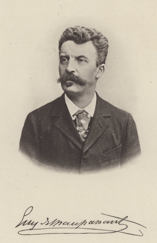 Guy de Maupassant, fransk novellförfattare och romanförfattare (s/v foto) av (after) French Photographer