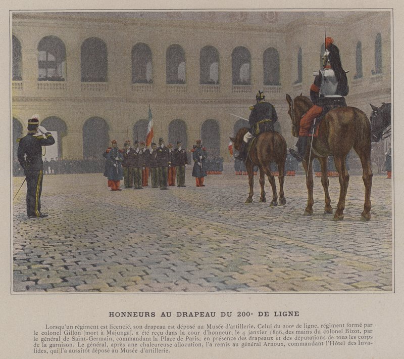 Heder till den 200:e linjens flagga (färgat foto) av (after) French Photographer
