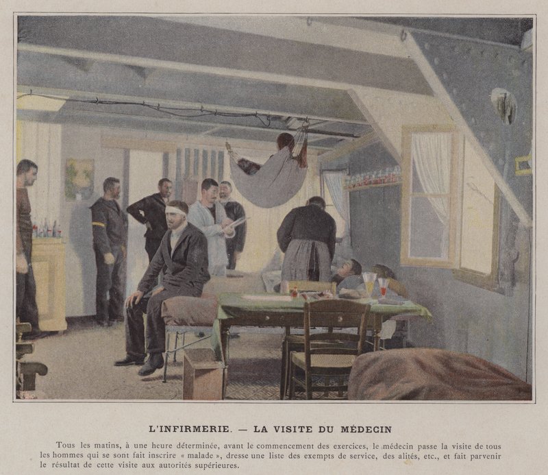 Sjukhuset, läkarens besök (färgad bild) av (after) French Photographer