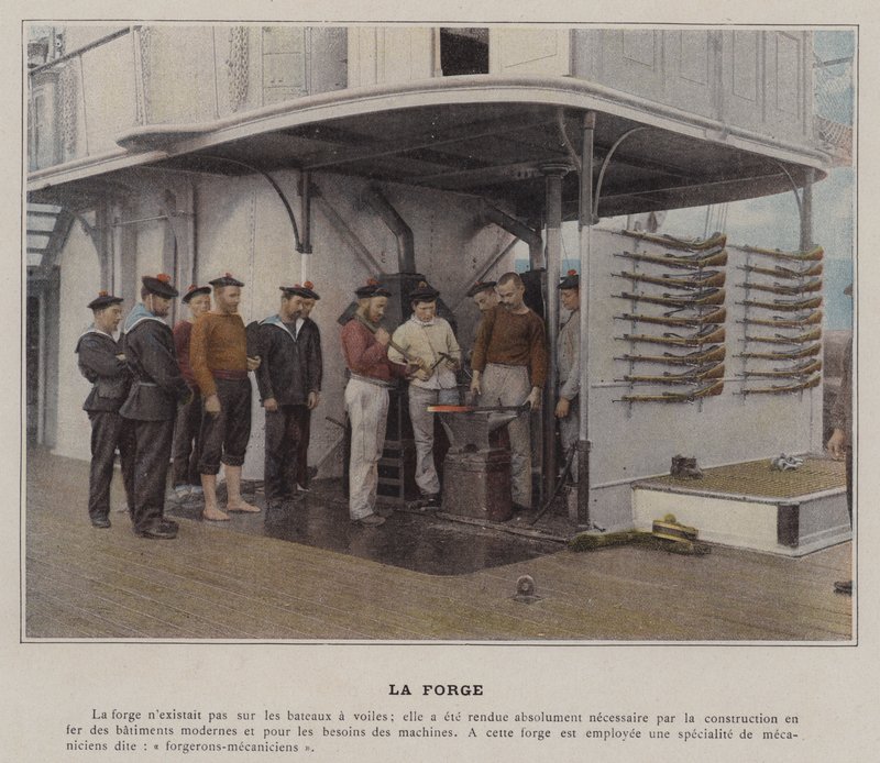 La Forge (färgad bild) av (after) French Photographer